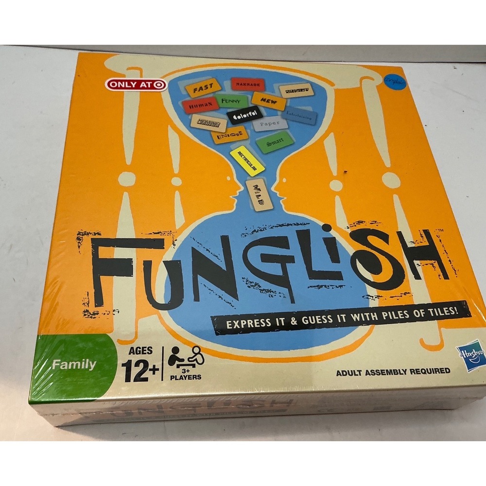 Hasbro Funglish Board Game Word Guessing Tile Game Ages 12+‎ Family Fun NWT